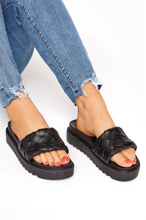 chunky black sliders.